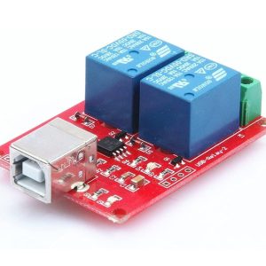 2 არხიანი 5V რელეს მოდული USB მართვით  (44228)