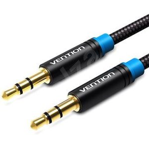 VENTION Cotton Braided 3.5mm Male to Male Audio Cable 2M Black Metal Type (33124)