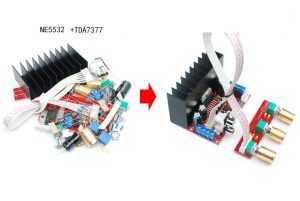 ხმის გამაძლიერებელი 2x10ვატი+30ვატი TDA7377  (39573)