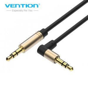 VENTION Flat 3.5mm Male 90° to 3.5mm Male Aux Stereo Cable 0.5M-1.5M Black(16495)L