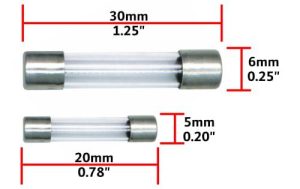 დნობადი მცველი (შუშის) 5x20მმ 6x30მმ 0.5A-30A 250v (3892)