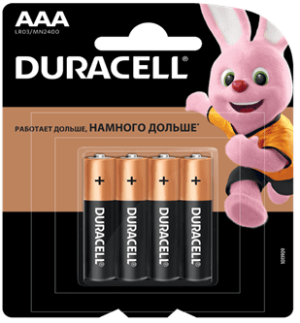 ელემენტი Duracell  AAA 1.5v 4 ცალი (49629)
